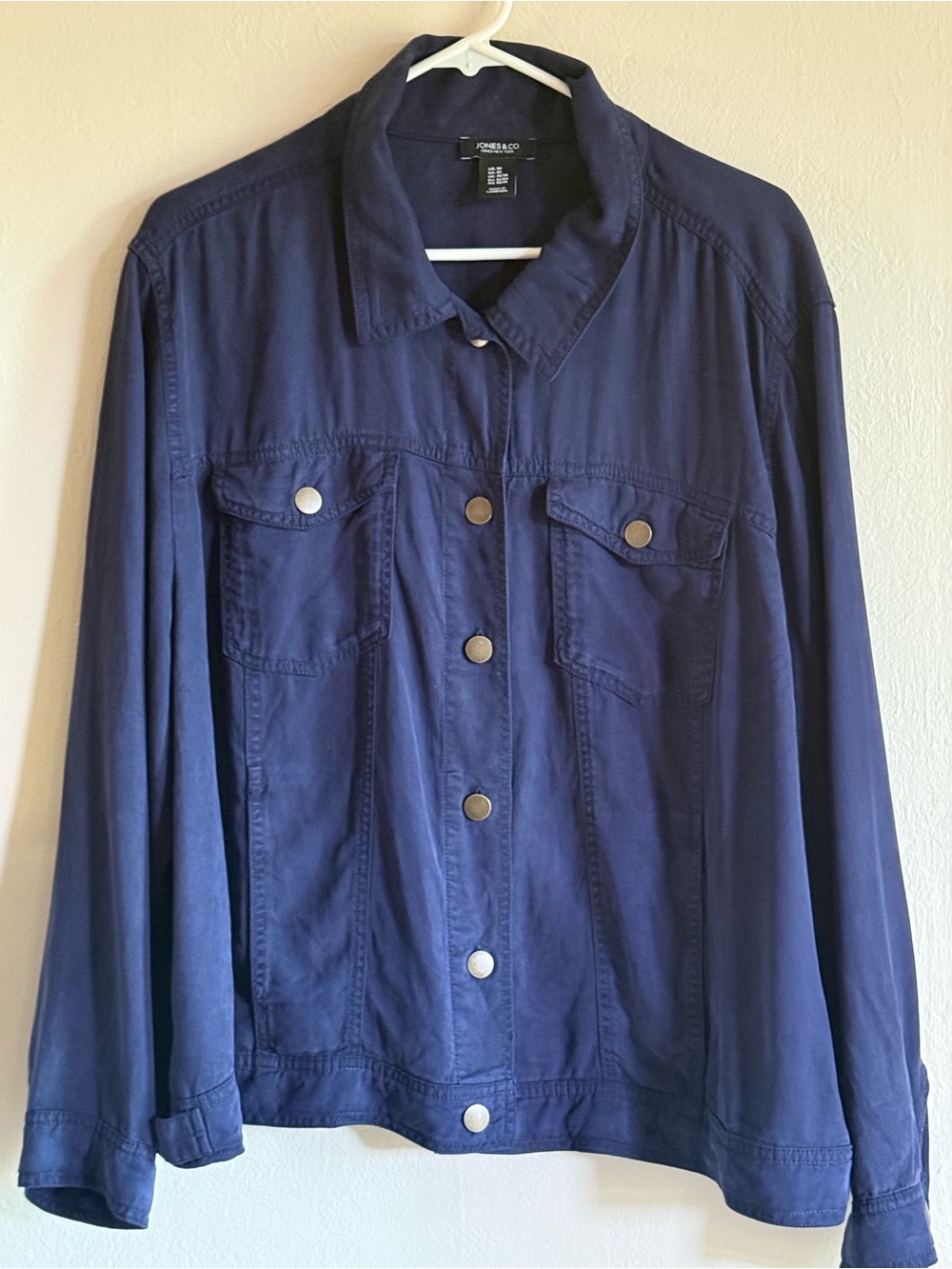 Jones New York Navy Button-Front Jacket-Navy 3X perfect for Summer/Fall evenings